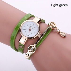 Lime and Gold Green Wrap Around Watch